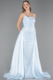 Robe de Soirée Longue Perlé Bleu clair ABU5511