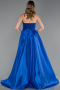 Robe de Soirée Longue Perlé Bleu Saxe ABU5511