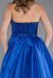 Robe de Soirée Longue Perlé Bleu Saxe ABU5511