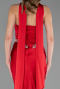 Robe Queue de Poisson Longue Satin Rouge ABU5644