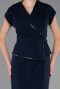 Robe De Invitation Grande Taille Midi Bleu Marine ABK2669