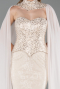 Robe de Soirée Longue Dantelle Beige ABU6360