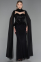 Robe de Soirée Longue Dantelle Noir ABU6360