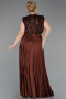 Robe De Soirée Grande Taille Longue Brun ABU3341
