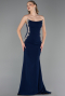 Robe de Soirée Longue Bleu Marine ABU6374