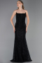 Robe de Soirée Longue Dantelle Noir ABU6375