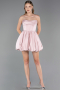 Robe de Cérémonie Courte Satin Poudre ABK2672