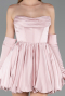 Robe de Cérémonie Courte Satin Poudre ABK2672