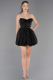Robe de Cérémonie Courte Satin Noir ABK2672