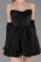 Robe de Cérémonie Courte Satin Noir ABK2672