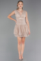 Robe de Cérémonie Courte Beige ABK2670