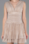 Robe de Cérémonie Courte Beige ABK2670