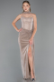 Robe de Soirée Longue Beige ABU6378