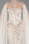 Robe de Soirée Longue Perlé Beige ABU6377