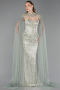 Robe de Soirée Longue Perlé Menthe ABU6377