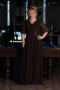 Robe de Soirée Grande Taille Longue Mousseline Brun ABU5180