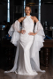 Robe de Soirée Longue Perlé Blanc ABU6348