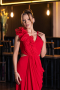 Robe de Soirée Longue Mousseline Rouge ABU6354