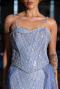 Robe de Soirée Longue Perlé Bleu clair ABU5730