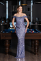 Robe de Soirée Longue Squameuse Indigo ABU6359
