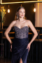 Robe de Soirée Longue Bleu Marine ABU6371