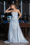 Robe de Soirée Longue Perlé Bleu clair ABU5511