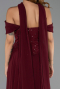 Robe de Soirée Longue Mousseline Rouge Bordeaux ABU6390