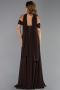 Robe de Soirée Longue Mousseline Brun ABU6390