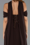 Robe de Soirée Longue Mousseline Brun ABU6390