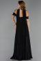 Robe de Soirée Longue Mousseline Noir ABU6390