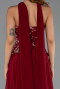 Robe de Soirée Longue Mousseline Rouge Bordeaux ABU6391
