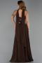 Robe de Soirée Longue Mousseline Brun ABU6391