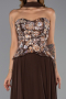 Robe de Soirée Longue Mousseline Brun ABU6391
