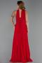 Robe de Soirée Longue Mousseline Rouge ABU6391