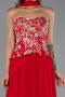 Robe de Soirée Longue Mousseline Rouge ABU6391