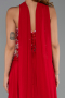 Robe de Soirée Longue Mousseline Rouge ABU6391