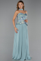 Robe de Soirée Longue Mousseline Menthe ABU6391