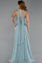 Robe de Soirée Longue Mousseline Menthe ABU6391