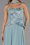 Robe de Soirée Longue Mousseline Menthe ABU6391