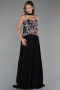 Robe de Soirée Longue Mousseline Noir ABU6391