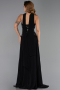 Robe de Soirée Longue Mousseline Noir ABU6391