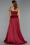 Robe de Soirée Longue Dantelle Rouge Bordeaux ABU6393