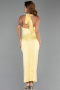 Robe de Cérémonie Midi Satin Jaune ABK2506