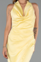 Robe de Cérémonie Midi Satin Jaune ABK2506
