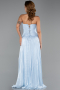 Robe de Soirée Longue Mousseline Bleu clair ABU6277