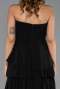Robe de Soirée Longue Mousseline Noir ABU6397