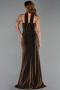 Robe de Soirée Longue Pierreux Brun ABU6398