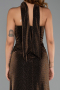Robe de Soirée Longue Pierreux Brun ABU6398