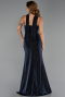 Robe de Soirée Longue Pierreux Bleu Marine ABU6398