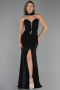 Robe de Soirée Longue Pierreux Noir ABU6398